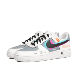 Gray Purple Blue Black Custom Air Force 1 - view 3