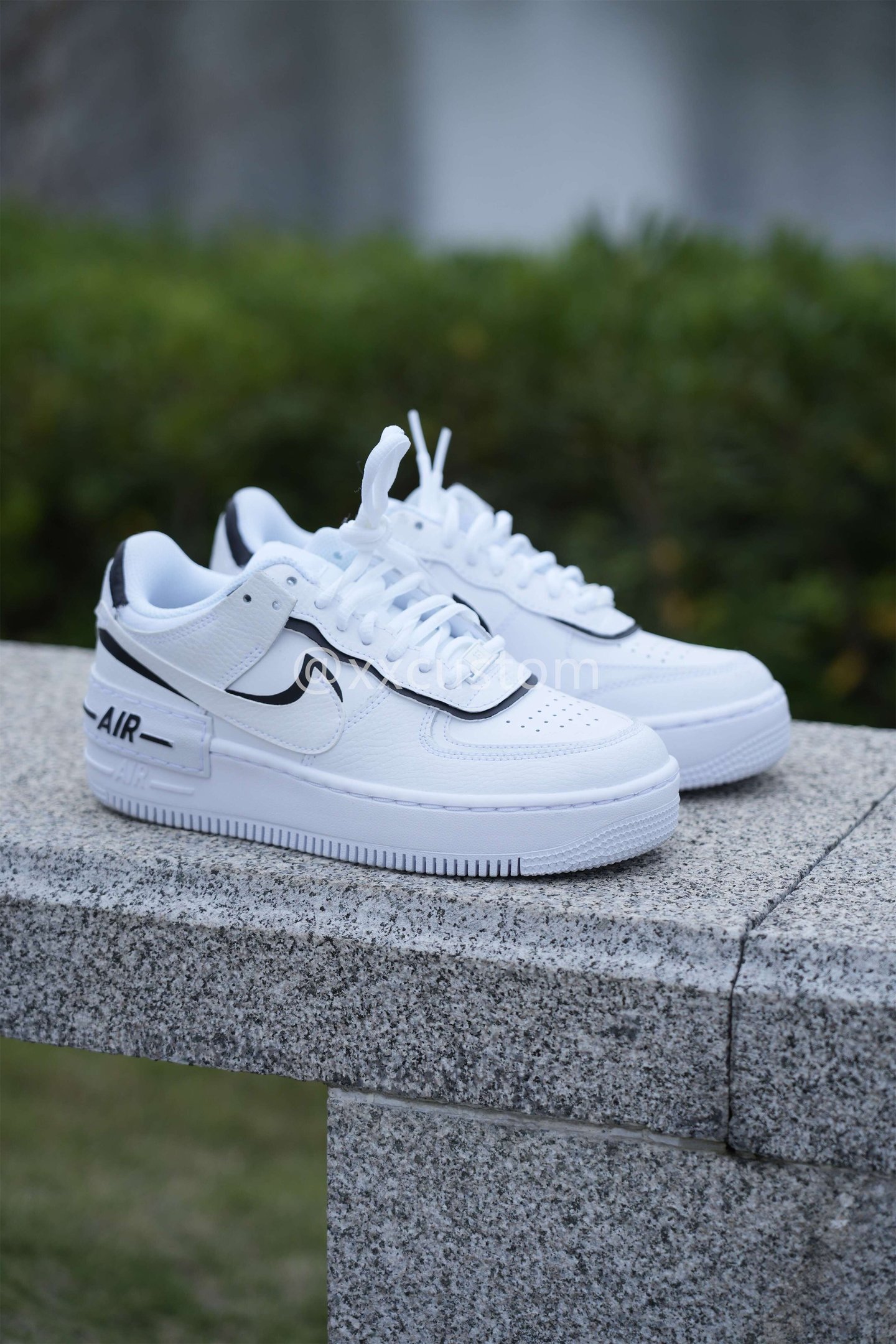 White Black Shadow Custom Air Force 1