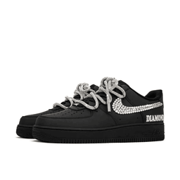 Diamong Swoosh Black Custom Air Force 1 - view 3