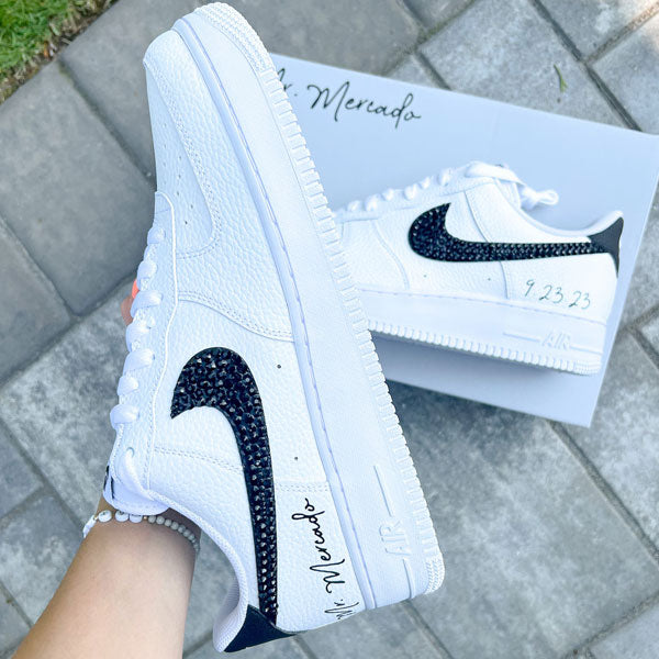Black Crystal Swoosh Custom Air Force 1