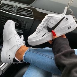 Custom Air Force 1 White Black Double Swoosh - view 2