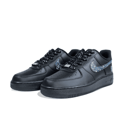 Graffiti Blue Swoosh Black Custom Air Force 1 - view 3
