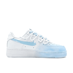 Extra Lace Blue White Gradient Custom Air Force 1 - view 2