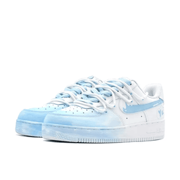 Extra Lace Blue White Gradient Custom Air Force 1 - view 3