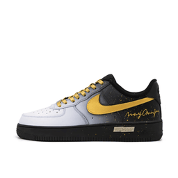 White Black Gradient Gold Swoosh Custom Air Force 1 - view 2