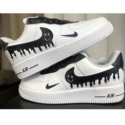 Black Graffiti Drip Swoosh Custom Air Force 1