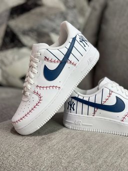 Black Blue White Red Baseball New York Yankees Custom Air Force 1 - view 4