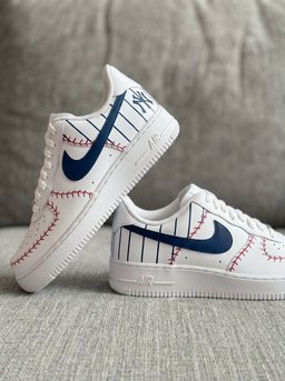 Black Blue White Red Baseball New York Yankees Custom Air Force 1 - view 6