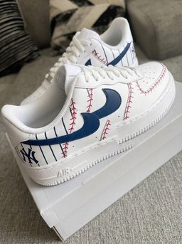 Black Blue White Red Baseball New York Yankees Custom Air Force 1 - view 7
