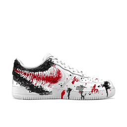 Black Red White Teeth Custom Air Force 1 - view 2