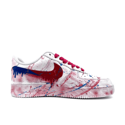 Red Dark Blue Dripping Swoosh Custom Air Force 1 - view 2