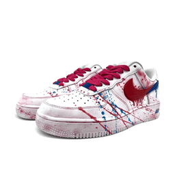 Red Dark Blue Dripping Swoosh Custom Air Force 1 - view 3