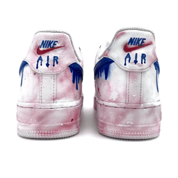 Red Dark Blue Dripping Swoosh Custom Air Force 1 - view 4