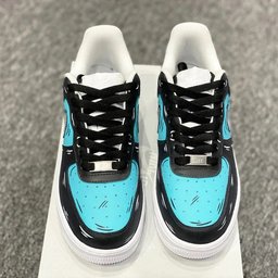 Black Mint Green Graffiti Custom Air Force 1 - view 3
