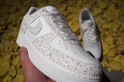 Pearl Ribbon Wedding Custom Air Force 1 - view 2