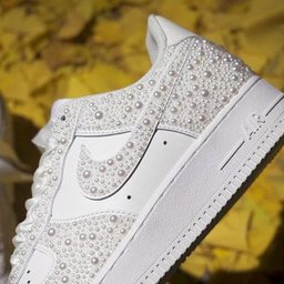 Pearl Ribbon Wedding Custom Air Force 1 - view 3