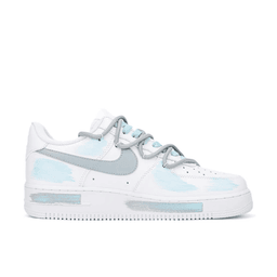 Broken Swoosh Blue Extra Lace Gray Custom Air Force 1 - view 2