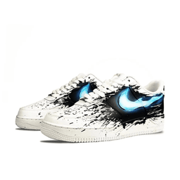 Blue Black Dripping Spray Custom Air Force 1 - view 3
