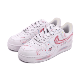 Pink Red Font Custom Air Force 1 - view 3