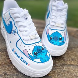Hand-drawn Stitch Art Custom Air Force 1