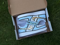Custom Air Force 1 Blue Gold Cartoon - view 2