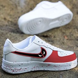 Red Black Deadpool Graffiti Custom Air Force 1 - view 2