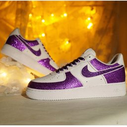Purple Shiny Graffiti Custom Air Force 1
