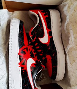 Red Black Spider-Man Hand Painted Custom Air Force 1 - view 2