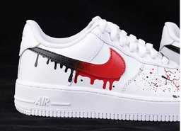 Red Black Drip Graffiti Custom Air Force 1 - view 3