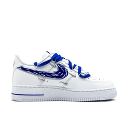 Extra Lace Blue Yellow Simile White Font Custom Air Force 1 - view 2