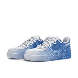 Extra Lace Blue White Gradien Spray White Font Custom Air Force 1 - view 3