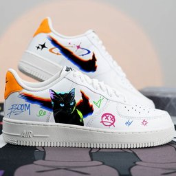 Black Cat Cyberpunk Custom Air Force 1 - view 2
