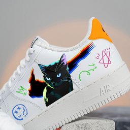 Black Cat Cyberpunk Custom Air Force 1 - view 3