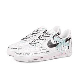 Blue Cross Dripping Black Custom Air Force 1 - view 3