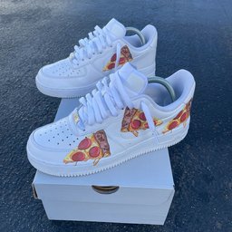 Pizza Cartoon Graffiti Custom Air Force 1 - view 3