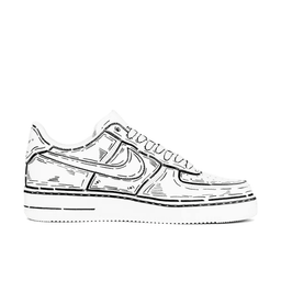 Black Outline Custom Air Force 1 - view 2