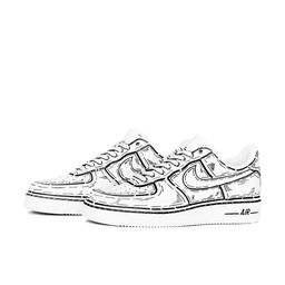 Black Outline Custom Air Force 1 - view 3