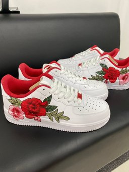 Red Rose Hand Drawing Custom Air Force 1 - view 5