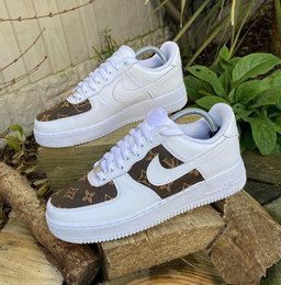 Custom Air Force 1 Brown LV Print - view 2