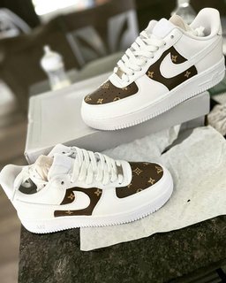 Custom Air Force 1 Brown LV Print - view 3