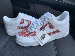 Custom Air Force 1 Red Dior Logo