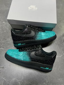 Black Green Glitter Custom Air Force 1 - view 2