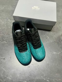 Black Green Glitter Custom Air Force 1 - view 4
