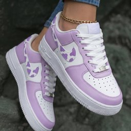Cow Print Baby Purple White Custom Air Force 1 - view 2
