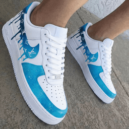 Drip LV White Blue Custom Air Force 1