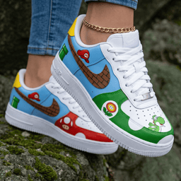 Super Mario Baby Blue Green Red Custom Air Force 1 - view 2
