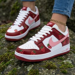 Strawberries Red Baby Pink Custom Air Force 1 - view 2