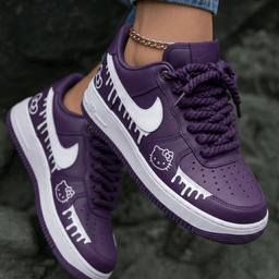 Hello Kitties Drip Purple White Custom Air Force 1 - view 2