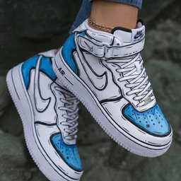 Cartoon Style Baby Blue Custom Air Force 1 - view 2