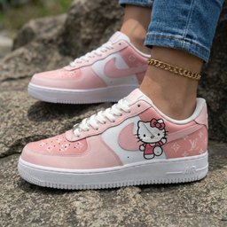 Hello Kitty LV Baby Pink White Custom Air Force 1 - view 2